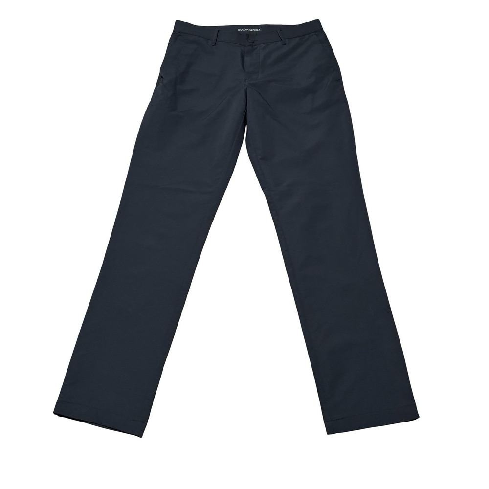 Banana Republic Men's Black Straight Leg Polyester Pants Size 32 x 33(measured)
